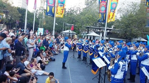 Divine Land Marching Band perform at the Chinese New Year celebration in Sydney