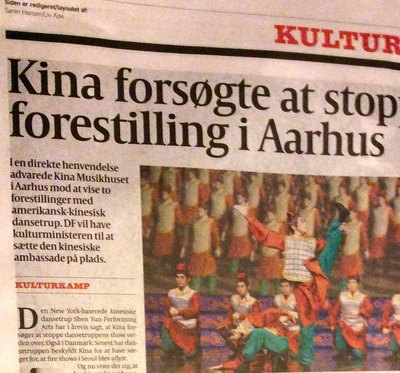 Danish Politiken reports the Chinese embassy's intention to block the show.