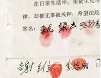 Signatures and fingerprints on the petition letter