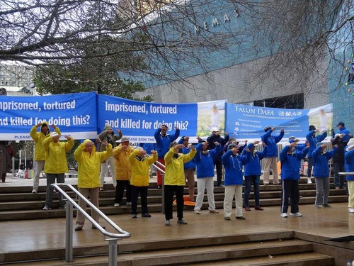 Falun Gong exercise demonstration
