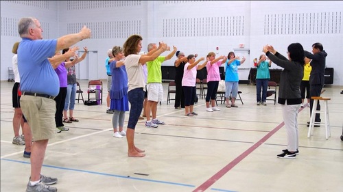 Learning the exercise movements.