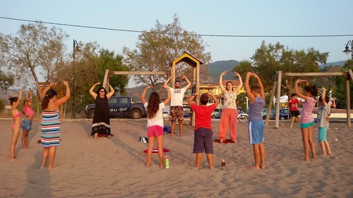 Practitioners did the exercises on the beach every day.