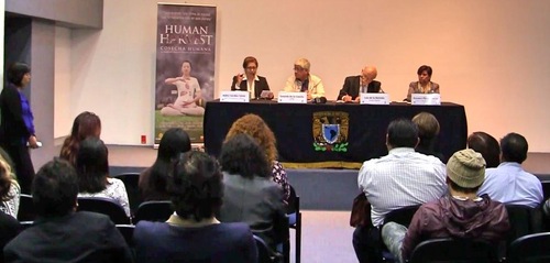 Documentary film Human Harvest shown at the National Autonomous University of Mexico.