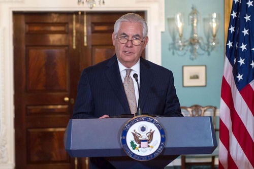 694ff795cabc891f0001c8a373c801f6 U.S. Secretary of State Rex Tillerson at the press conference.