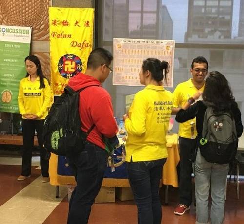 Falun Dafa at McGill, a new student organization, takes part in McGill University's Activities Night.