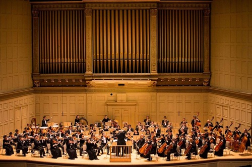 The symphony orchestra played at the Boston Symphony Hall on October 13, 2017