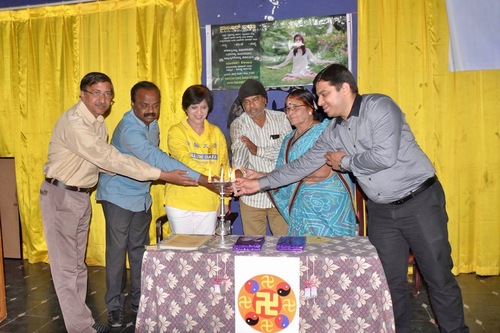 Traditional lighting of the lamp for auspicious occasions in India.