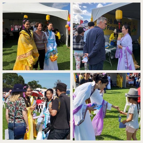 c6bbdfdc7d6cde06aaa07bd31ae69e7b Practitioners introduce Chinese culture and Falun Dafa to spectators.