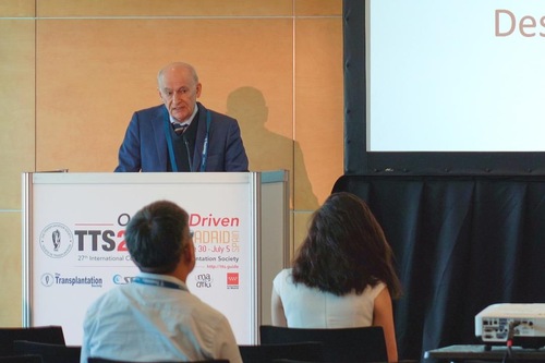 David Matas speaks at the International Congress of The Transplantation Society in Madrid, Spain.