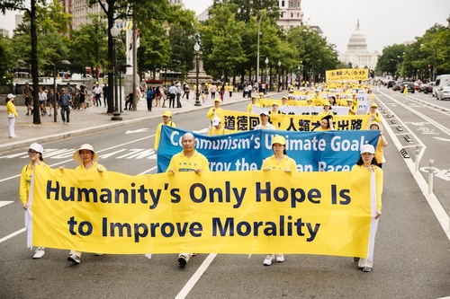 Falun Gong practitioners from around the world march in Washington D.C. to raise awareness of the persecution in China.