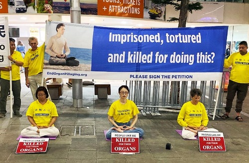 a8996f7fd5f009e276131f6f0b64c710 Practitioners meditate during activities held at Cavill Mall on November 8, 2019.