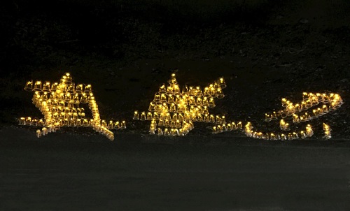 On the evening of July 20, 2020, Canberra practitioners held a candlelight vigil in front of the Chinese Embassy. They formed the words: “Truthfulness-Compassion-Forbearance” with candles.