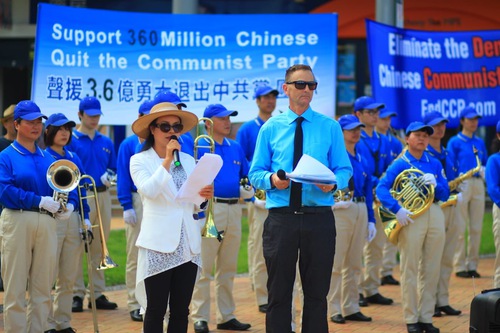 The event hosts talk about the CCP’s history of killing.