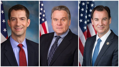 A new bill was introduced by Senator Tom Cotton (R-Arkansas, left), Congressmen Chris Smith (R-New Jersey, middle), and Tom Suozzi (D-New York, right) to stop the forced organ harvesting in China.