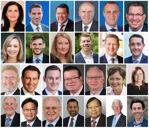 Elected officials in Australia who sent letters of congratulations for World Falun Dafa Day.Left to right, first row: Senator Hon Concetta Fierravanti-Wells, Senator Alex Antic, Senator Dean Smith, Senator Eric Abetz, Tim Wilson MP, and the Hon Scott Buchholz MPLeft to right, second row: Senator Larissa Waters, Michael Berkman MP, Tammy Franks MP, Joe Szakacs MP, Brad Rowswell MP, and David Crisafulli MP.Left to right, third row: Michael Crandon MP, Mark Robinson MP, Sam O’Connor MP, Bernie Finn MP, David Limbrick MP, Tanya Davies MP, and Julia Finn MP.Left to right, fourth row: Mayor Cr Bob Dwyer of Parramatta, Vice Mayor Cr Peter Kim of Ryde, Councilor Cr Andrew Wilson of Parramatta, Councilor Cr Sameer Pandey of Parramatta, Councilor Cr Jess Diaz of Blacktown, Councilor Kevin Crameri OAM of Penrith, and Councilor Cr Peter Castaldo of Banyule.