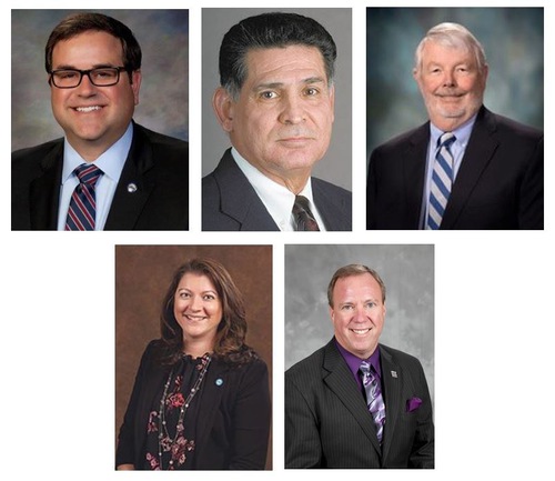 Shen Yun also received welcome remarks from (top to bottom, left to right): Mayor Adam Paul of the City of Lakewood; Lawrence Atencio, City Council President of the City of Pueblo; Mayor Chuck McDaniel of the City of Grand Junction; Mayor Janifer Kulmann of the City of Thornton; and Mayor Marc Williams of the City of Arvada.