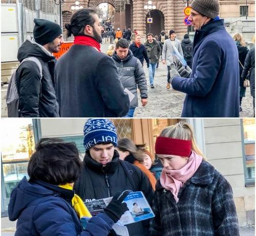 People learn about Falun Dafa and sign the petition to end the CCP’s persecution of the spiritual practice.
