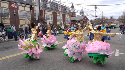 Practitioners participate in the annual St. Patrick’s Day parade in South Amboy, New Jersey on March 20, 2022.