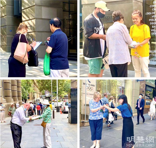 Passersby find out about Falun Dafa and sign the petition to stop the persecution in China.