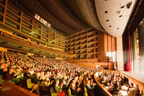 The Shen Yun World Company at the sold-out performance at LE CORUM in Montpellier, France, on the afternoon of March 20. After the Shen Yun Global Company's performances in Montpellier in February, the World Company returned with four more performances from March 19–21. (The Epoch Times)