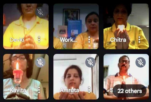 Online candlelight vigil with 9-day Lecture participants.