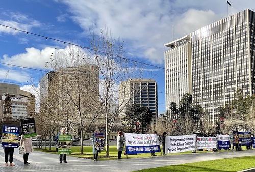 Rally on Victoria Square in Adelaide, South Australia on August 15, 2022