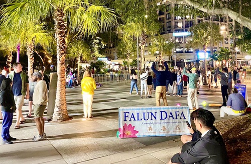 Practitioners held activities on Cairns Esplanade on July 16, 2022 including demonstrating the exercises.