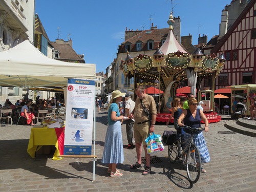 Practitioners’ activity on the Place François Rude in the centre of Dijon on August 6.