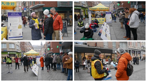 Many people stopped to read the information and talk to practitioners.