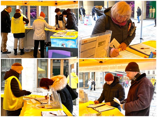 People sign the petition to end the CCP’s 23-year-long persecution of Falun Dafa.
