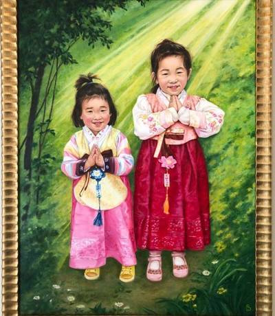 “Gratitude.” Oil on canvas; 116 cm by 84 cm.