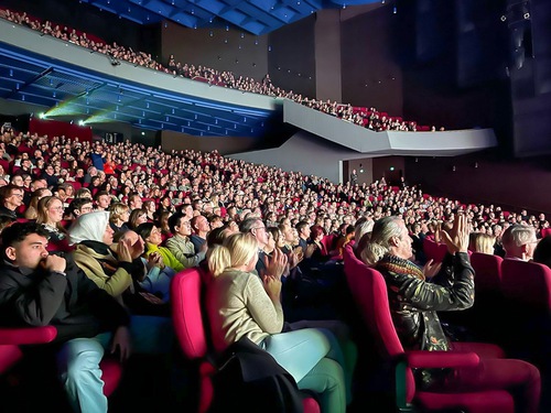 Shen Yun Global Company at The Concert Hall Aarhus in Aarhus, Denmark, on March 6. Tickets for this performance were sold out in advance. The company presented two performances to packed houses in Aarhus on March 6–7. (The Epoch Times)