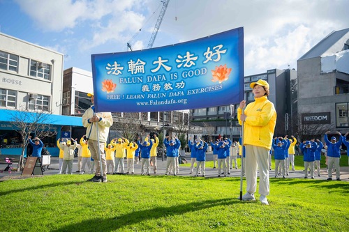 Group practice and rally in Newmarket in Auckland on July 15