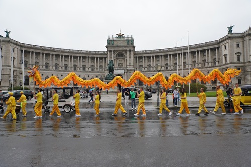 The popular dragon dance was featured in the parade