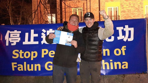 Two young German men expressed their support for ending the persecution.