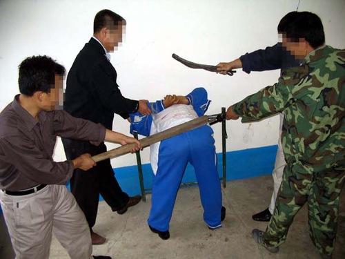 Torture reenactment: Beating