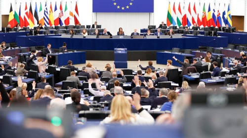 Members of the European Parliament passed the 2024/2504 (RSP) resolution on January 18, 2024 to condemn the persecution of Falun Gong. (Photo courtesy EU)