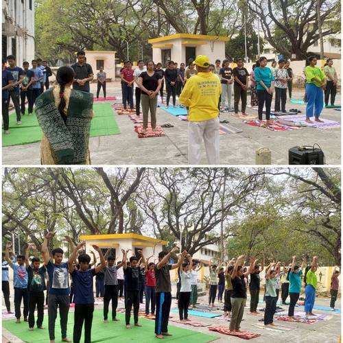 Students learned the Falun Dafa exercises on March 2 at the Government Dental College and Hospital (GDCH) in Nagpur, India.