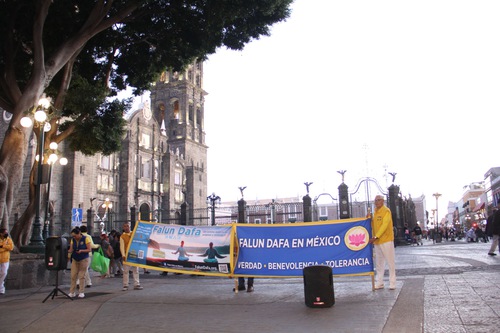 Practitioners celebrated the Chinese New Year in the Zócalo of the city of Puebla on January 29, 2025.