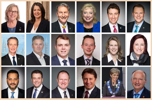 Shen Yun received recognition from the following Canadian officials: (left to right, top to bottom) Member of Parliament (M.P.) Elizabeth May, Premier of Alberta Danielle Smith, John McKay, M.P., Marilyn Gladu, M.P., Yvan Baker, M.P., Brad Vis, M.P., Greg McLean, M.P., Blaine Calkins, M.P., Dane Lloyd, M.P., Michael Cooper, M.P., Rachael Thomas, M.P., Shannon Stubbs, M.P., Shuv Majumdar, M.P., Ziad Aboultaif, M.P., Dr. Colin Carrie, M.P., Mayor of West Vancouver Mark Sager, Mayor of Calgary Jyoti Gondek, and Calgary City Councilor Andre Chabot.